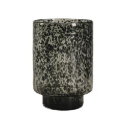 Bloemenvaas Black Cheetah Handgeblazen - H 25 X D 17,5 Cm
