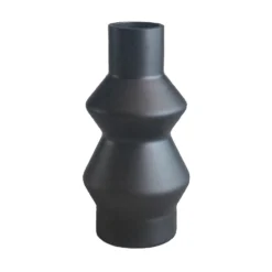 Bloemenvaas Matt Black Handgeblazen - H 26,5 X D 13,5 Cm