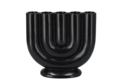 Bukan Zwart Mat 5-tube Vaas 21x9x20cm