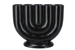 Bukan Zwart Mat 5-tube Vaas 30x13x26cm