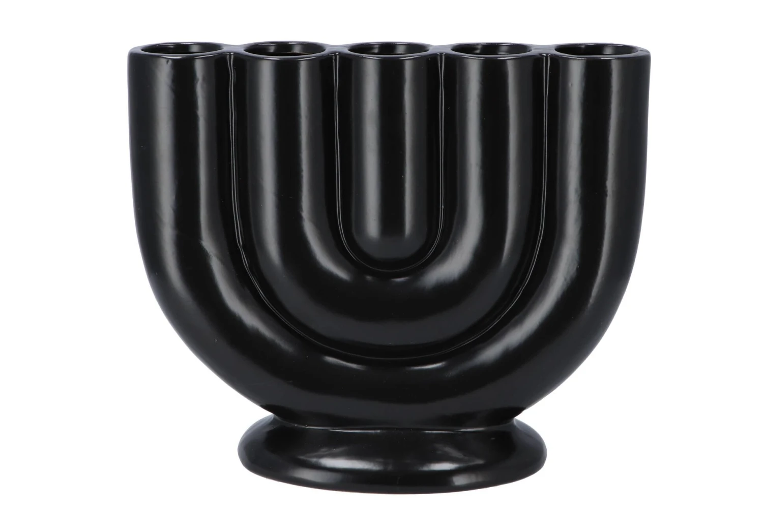 Bukan Zwart Mat 5-tube Vaas 30x13x26cm 1 Bukan Zwart Mat 5-tube Vaas 30x13x26cm