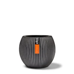 Capi Europe Vaas Bol Groove 18x15 Zwart