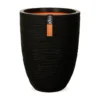 Capi Nature Rib NL Vaas Elegant Laag Zwart - 40x30cm