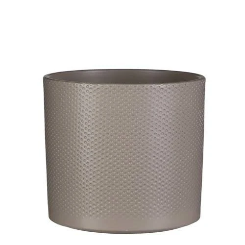 Era Pot Rond Taupe Relief - H21,5xd23cm 1 Era Pot Rond Taupe Relief - H21,5xd23cm