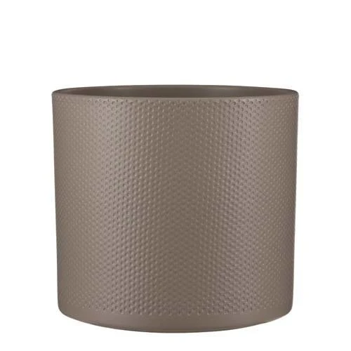 Era Pot Rond Taupe Relief - H26xd28cm 1 Era Pot Rond Taupe Relief - H26xd28cm