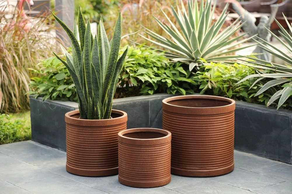 Fibre Clay Pot - 30 X 30 X 27 Cm 2 Fibre Clay Pot - 30 X 30 X 27 Cm - Afbeelding 2