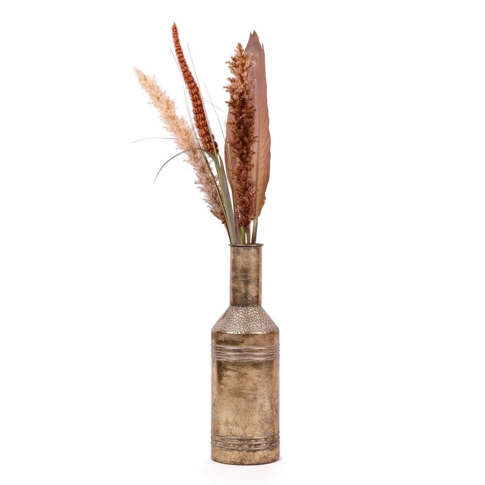 Fles Metaal White Gold - H 57 X D 18 Cm 2 Fles Metaal White Gold - H 57 X D 18 Cm - Afbeelding 2