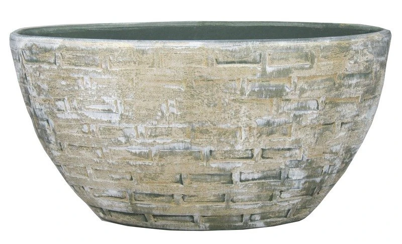 Floran Ovaal Steef 49x20x25cm Creme Groen 1 Floran Ovaal Steef 49x20x25cm Creme Groen