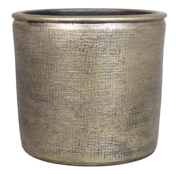 Floran Pot Ancora D34 H31cm Industrieel Goud 1 Floran Pot Ancora D34 H31cm Industrieel Goud