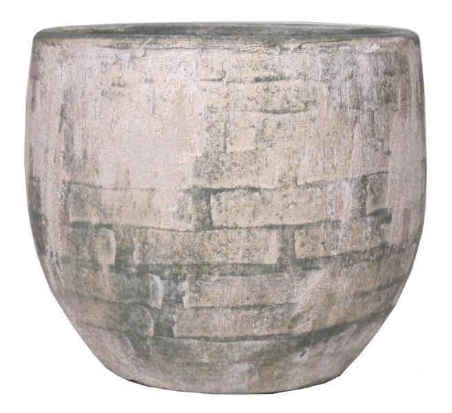 Floran Pot Steef D34 H31cm Creme Groen 1 Floran Pot Steef D34 H31cm Creme Groen