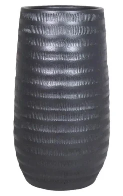 Floran Vaas Lena D22 H40cm Zwart Mat