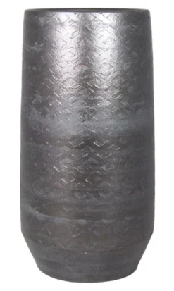 Floran Vaas Noor D21.5/24 H50cm Industrieel Zwart