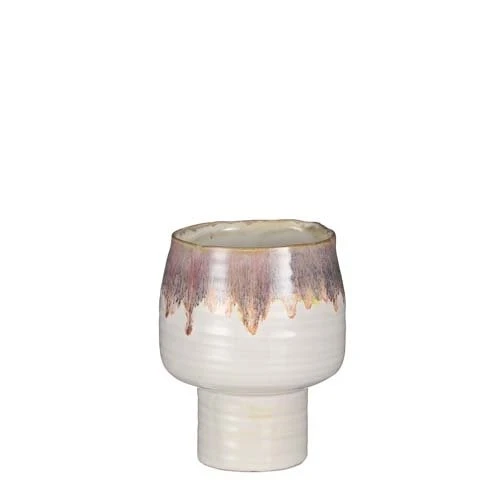 Ingo Pot Op Voet Rood - H15,5xd12,5cm 1 Ingo Pot Op Voet Rood - H15,5xd12,5cm