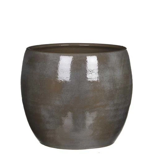 Lester Pot Rond D.grijs - H26xd28cm 1 Lester Pot Rond D.grijs - H26xd28cm