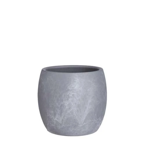 Lester Pot Rond L.grijs Stone - H18xd20cm 1 Lester Pot Rond L.grijs Stone - H18xd20cm