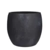Lester Pot Rond Zwart Stone - H31xd33cm