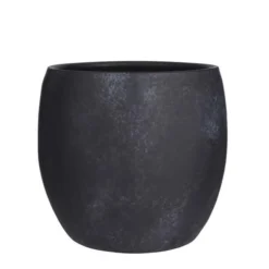 Lester Pot Rond Zwart Stone - H31xd33cm
