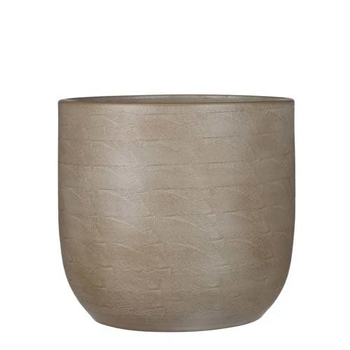 Nora Pot Rond Taupe - H24xd25cm 1 Nora Pot Rond Taupe - H24xd25cm