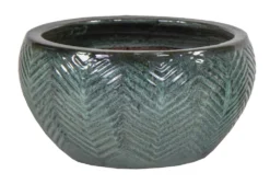 Portly Bowl Fishbone Moss Green - Ø 40 X H 21,5 Cm