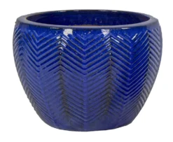 Portly Egg Fishbone Falling Blue - Ø 46 X H 33 Cm