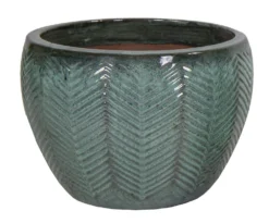 Portly Egg Fishbone Moss Green - Ø 46 X H 33 Cm