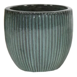 Portly Egg Rib Moss Green - Ø 20 X H 18 Cm