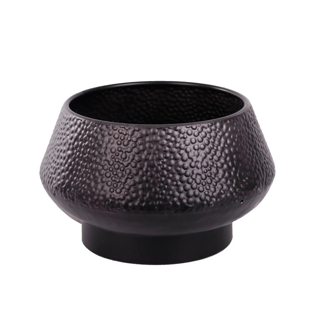 Pot Metaal Rustique Black - H 20,5 X D 32 Cm 1 Pot Metaal Rustique Black - H 20,5 X D 32 Cm