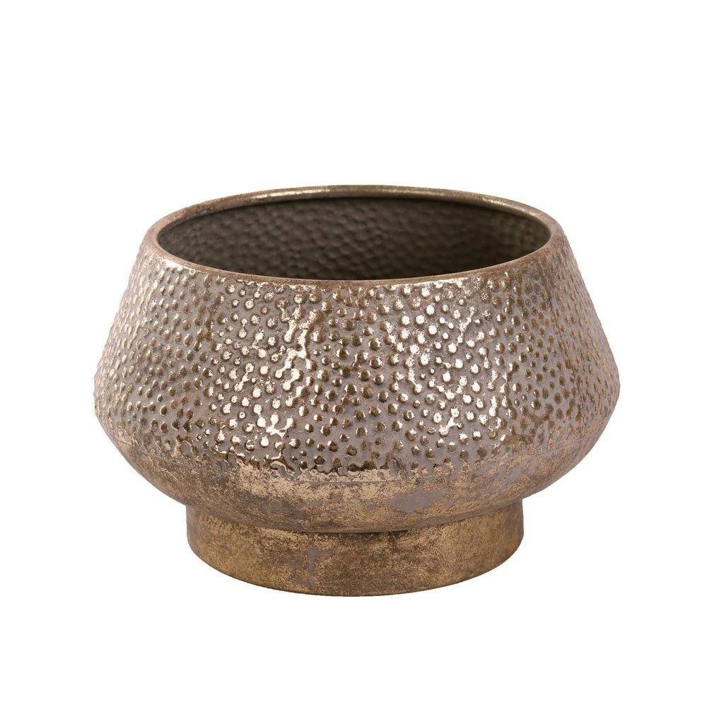 Pot Metaal White Gold - H 20,5 X D 32 Cm 1 Pot Metaal White Gold - H 20,5 X D 32 Cm