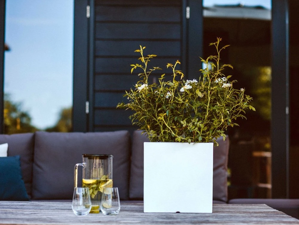 Pot Vierkant Wit - 30 X 30 X 30 Cm 2 Pot Vierkant Wit - 30 X 30 X 30 Cm - Afbeelding 2