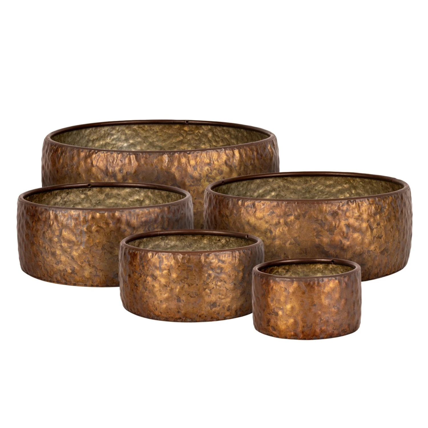 Schaal Metaal Antique Copper - Ø 30,5 X H 11,5 Cm 2 Schaal Metaal Antique Copper - Ø 30,5 X H 11,5 Cm - Afbeelding 2