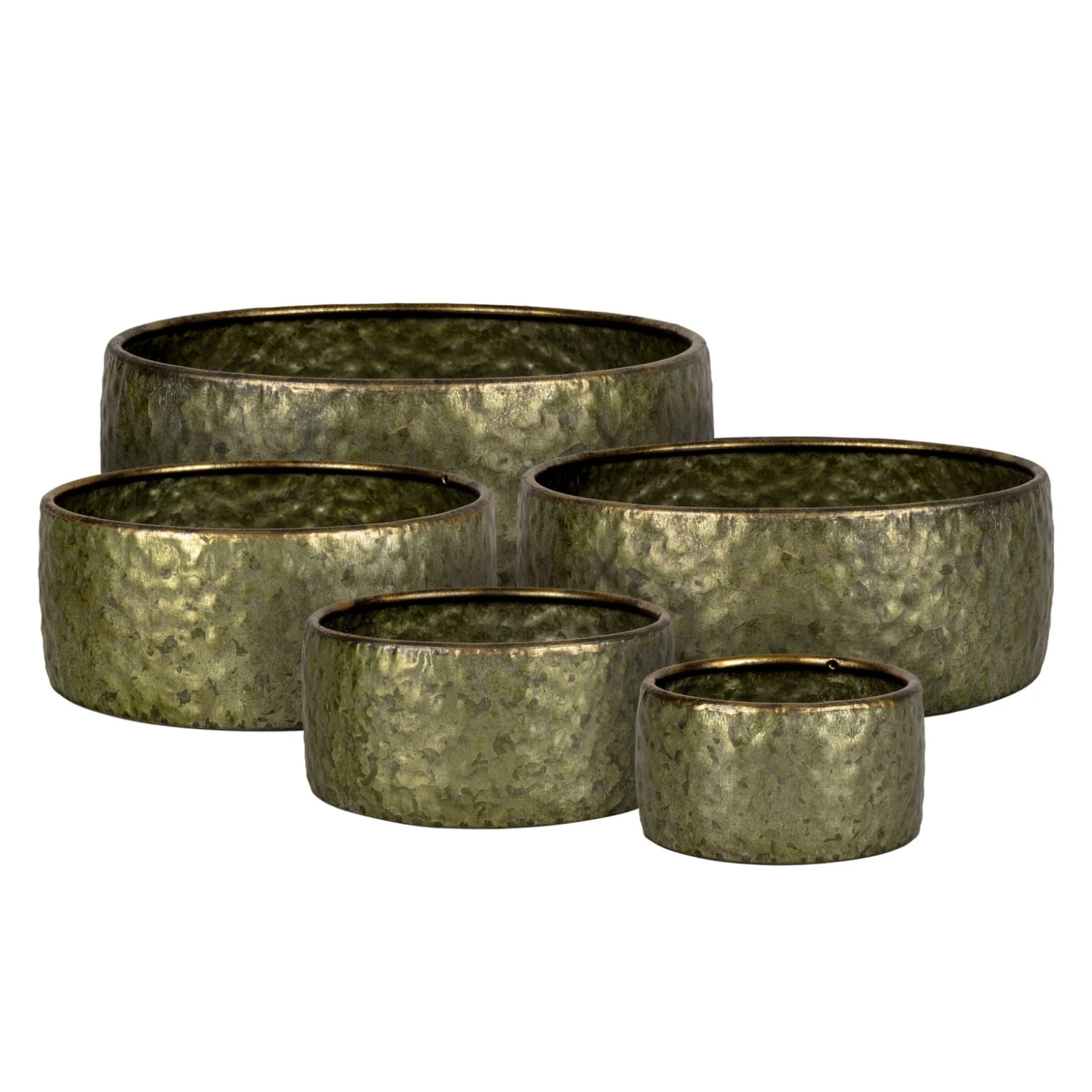 Schaal Metaal Antique Gold - Ø 35 X H 12,5 Cm 2 Schaal Metaal Antique Gold - Ø 35 X H 12,5 Cm - Afbeelding 2