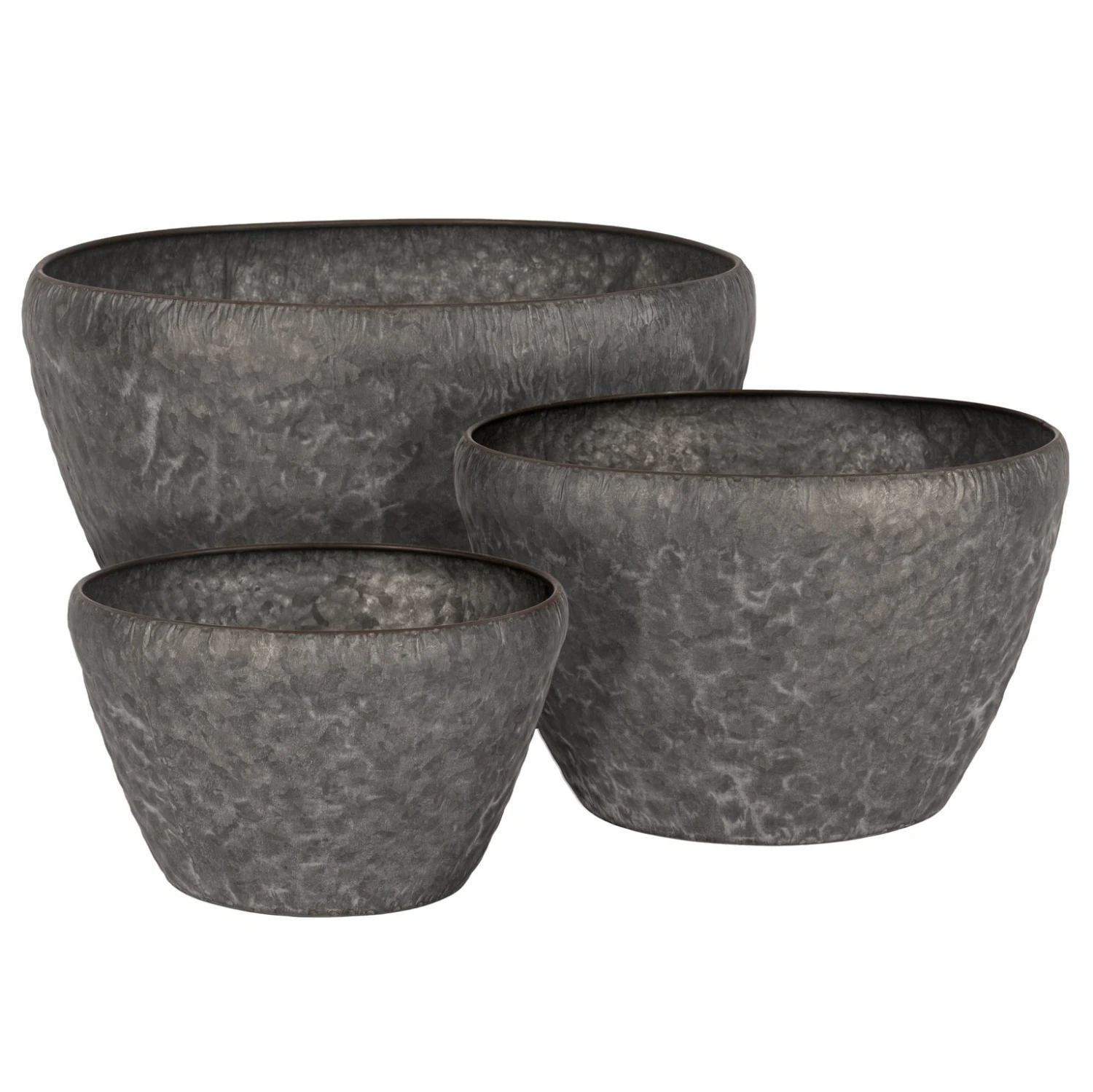 Schaal Metaal Antique Grey - Ø 28,5 X H 17 Cm 2 Schaal Metaal Antique Grey - Ø 28,5 X H 17 Cm - Afbeelding 2