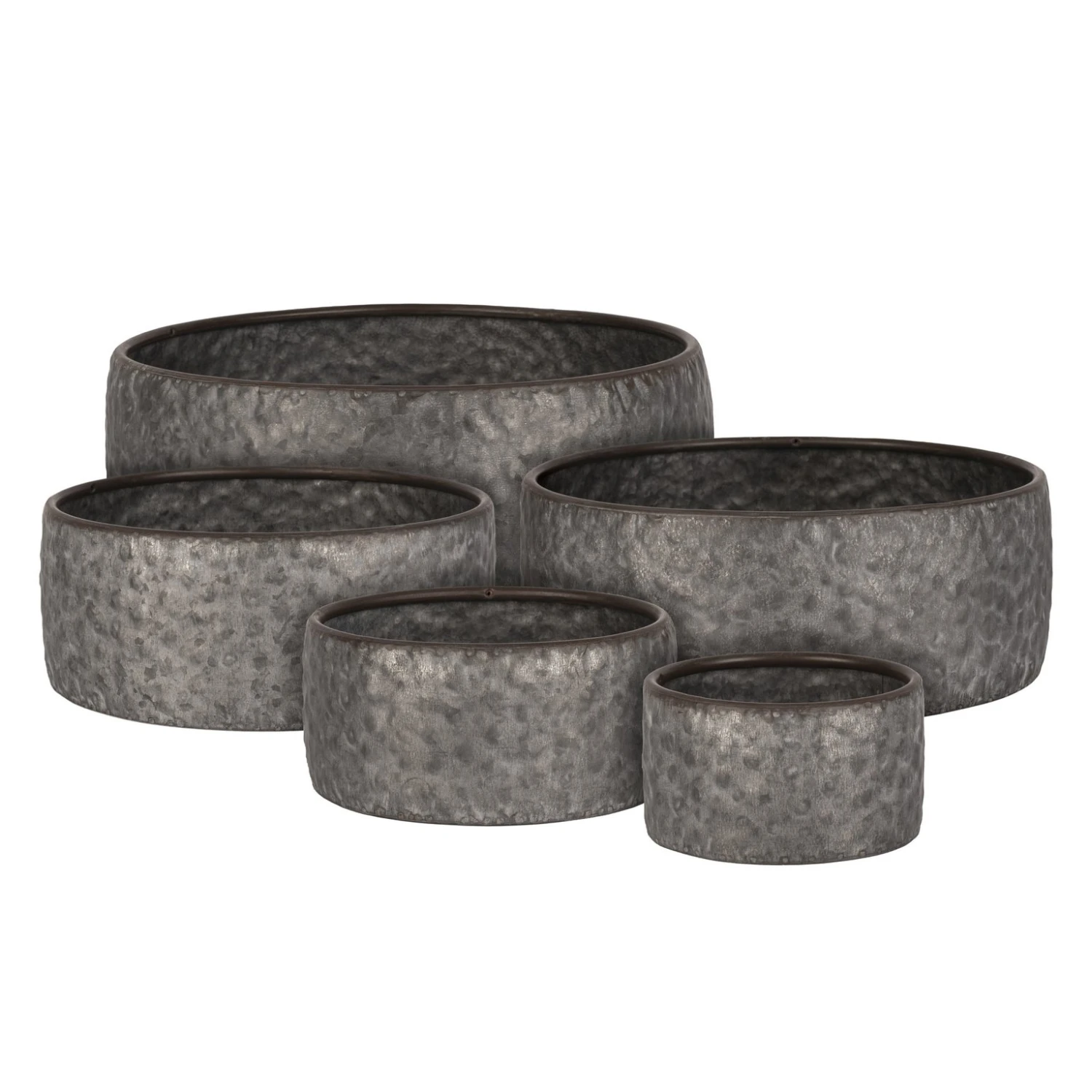 Schaal Metaal Antique Grey - Ø 30,5 X H 11,5 Cm 2 Schaal Metaal Antique Grey - Ø 30,5 X H 11,5 Cm - Afbeelding 2